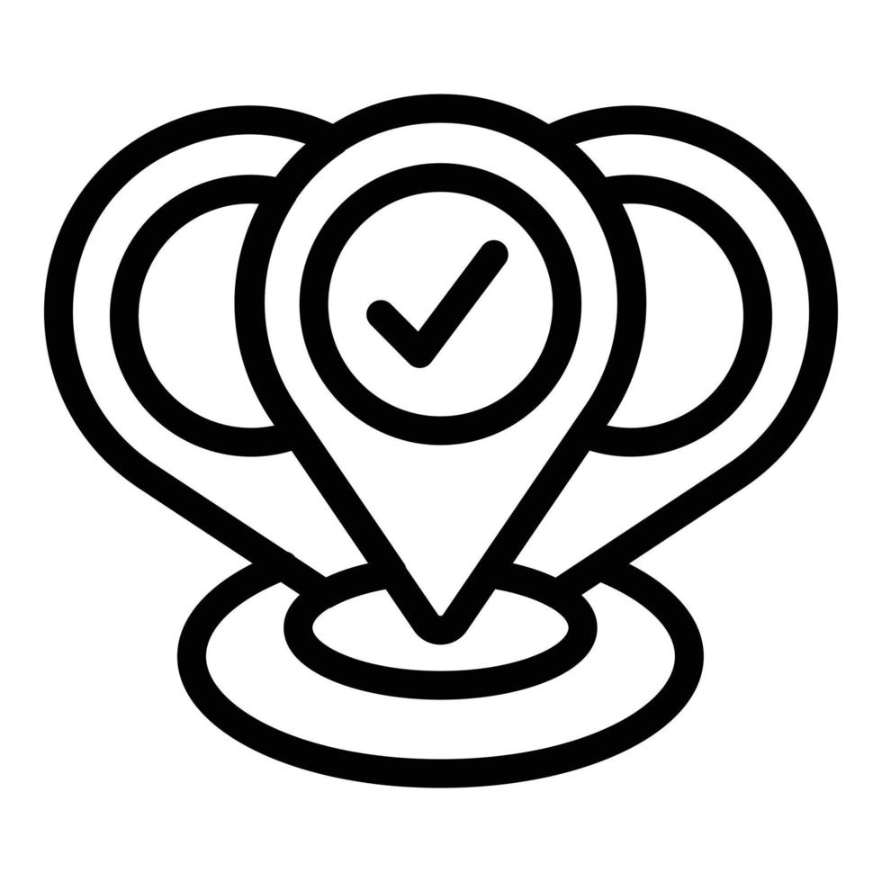 Approved location icon outline vector. Approve credit vector