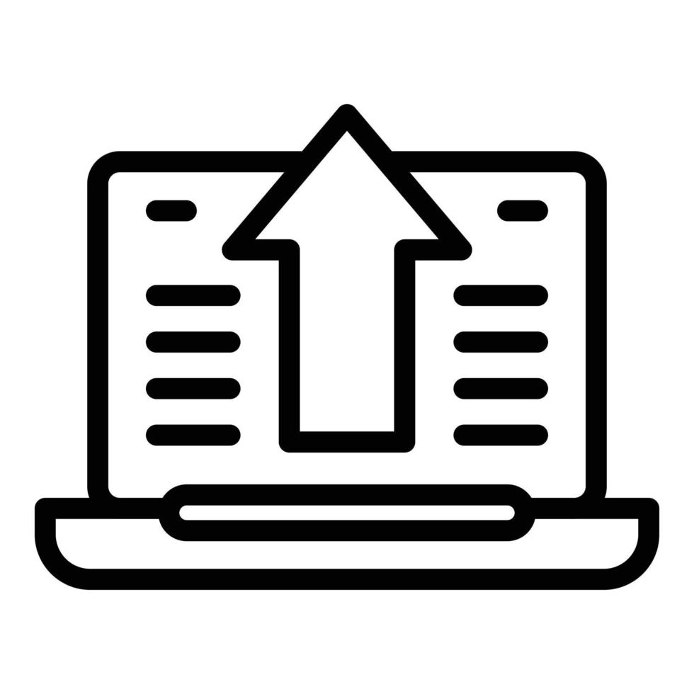 Laptop software icon outline vector. Computer building vector