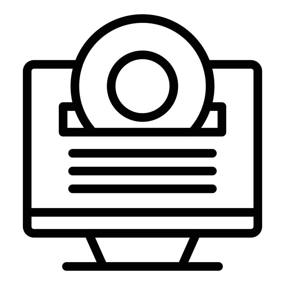 Disc software icon outline vector. Build process vector