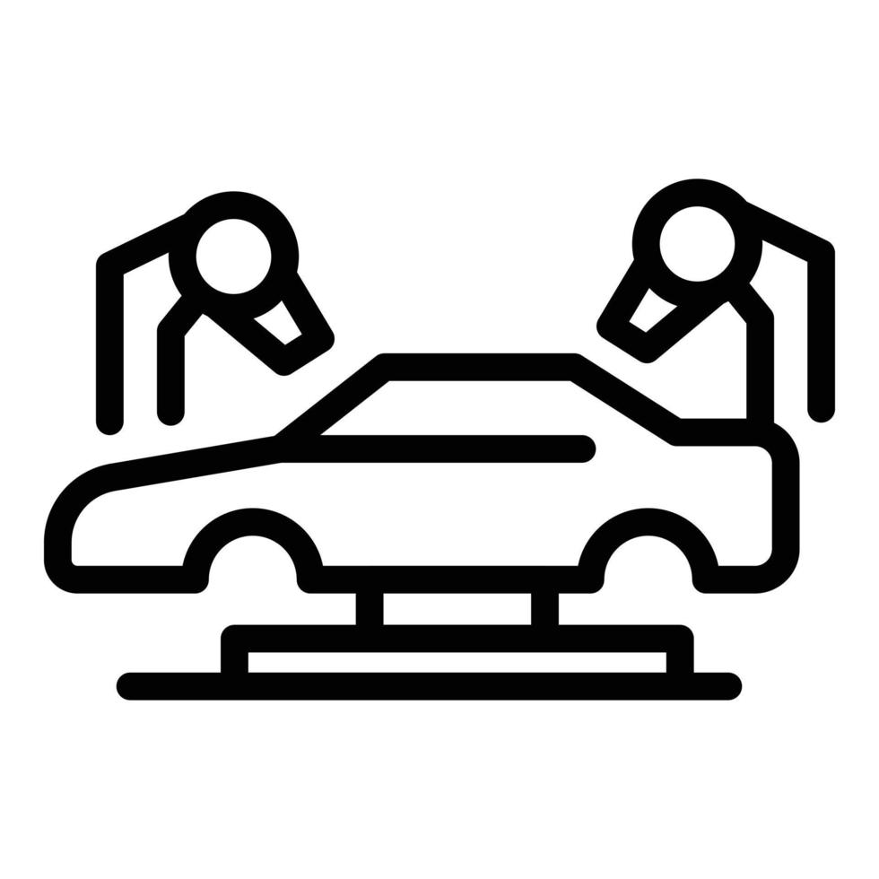 vector de contorno de icono de impresora de coche de carga. vehículo de impresión