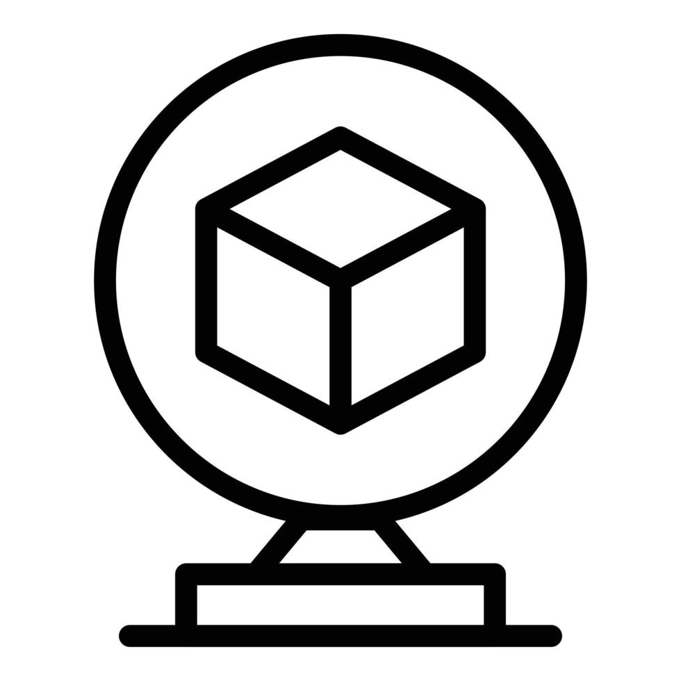 3d cube icon outline vector. Printer industry vector