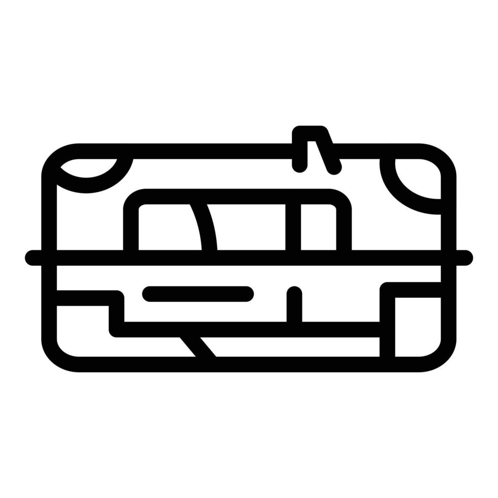 Top view 3d car printing icon outline vector. Printer design vector