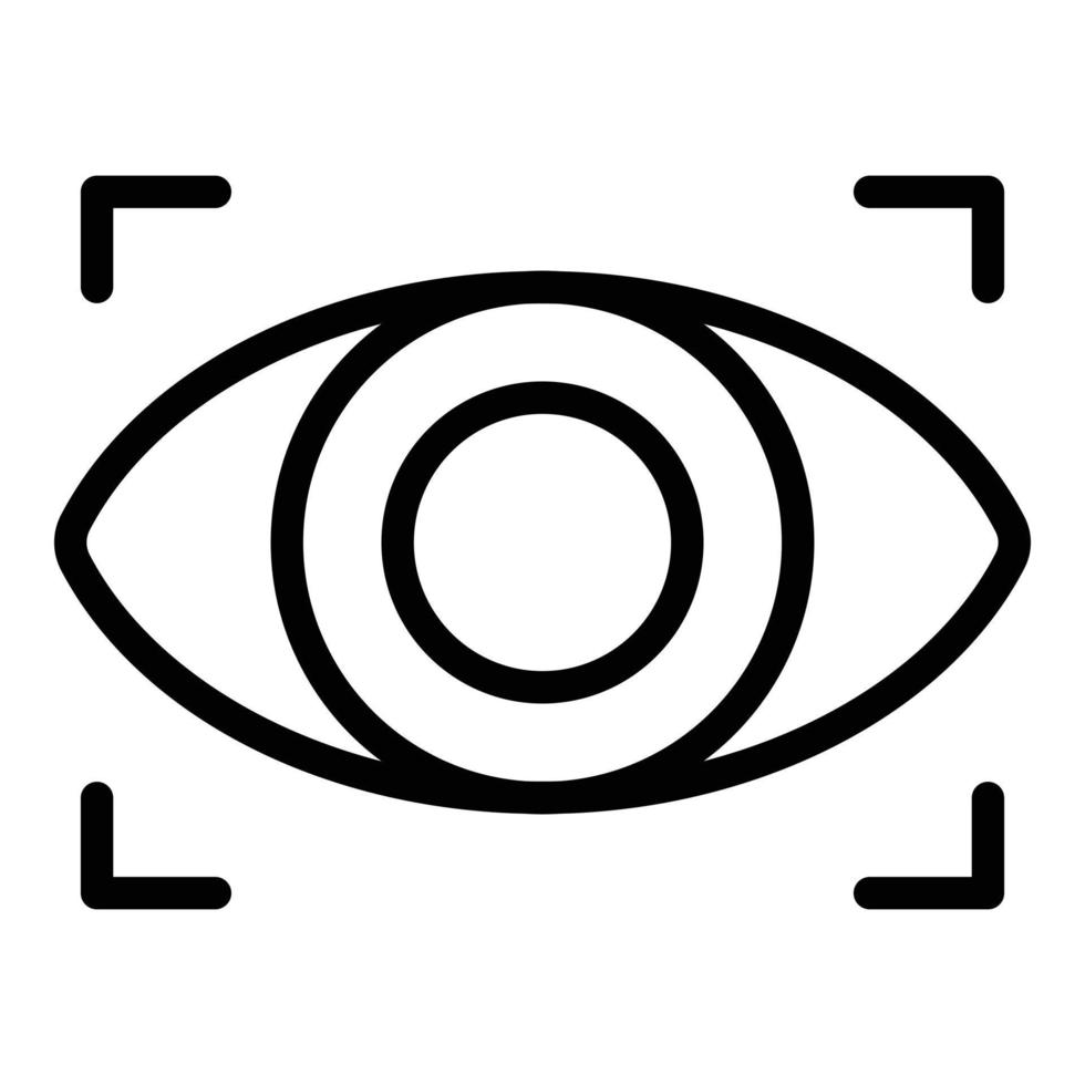 School security eye icon outline vector. Guard police vector