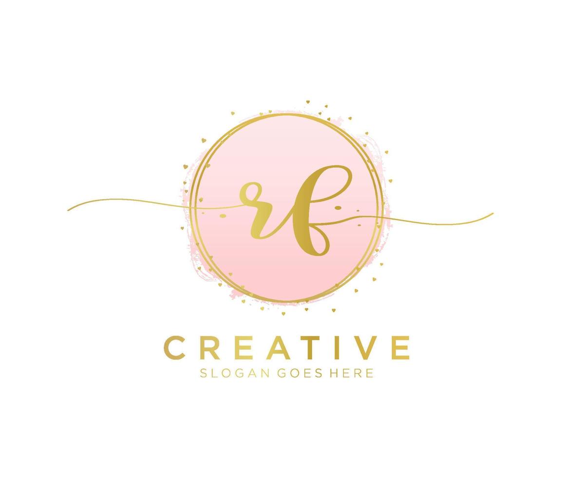 Initial RF feminine logo. Usable for Nature, Salon, Spa, Cosmetic and Beauty Logos. Flat Vector Logo Design Template Element.