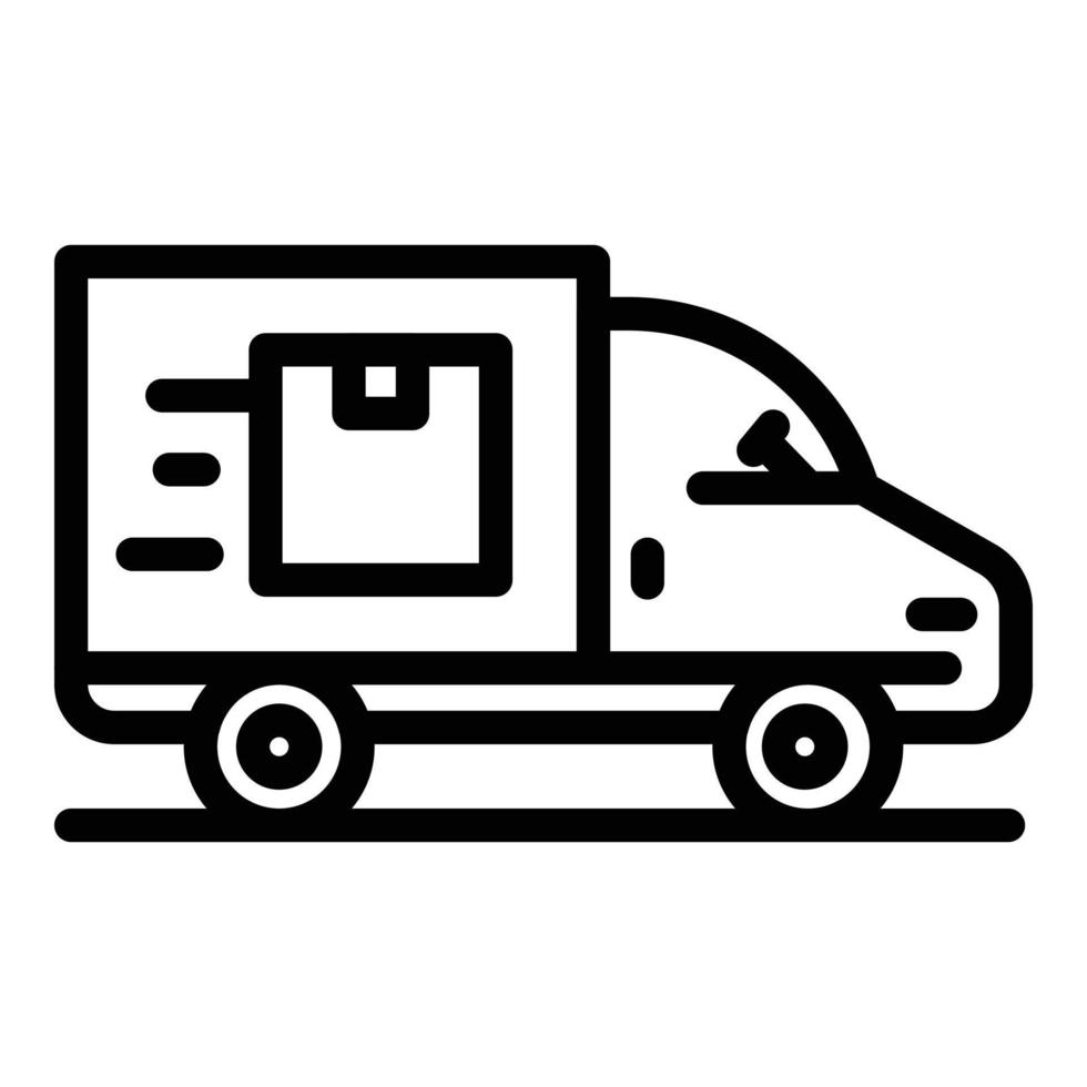 vector de contorno de icono de entrega de camión. puerto de exportación