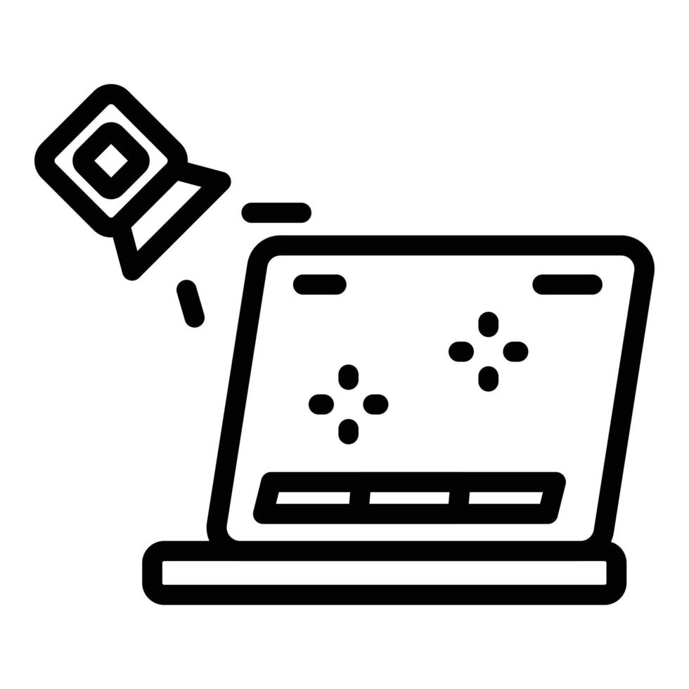 Gamer laptop icon outline vector. Computer pc vector