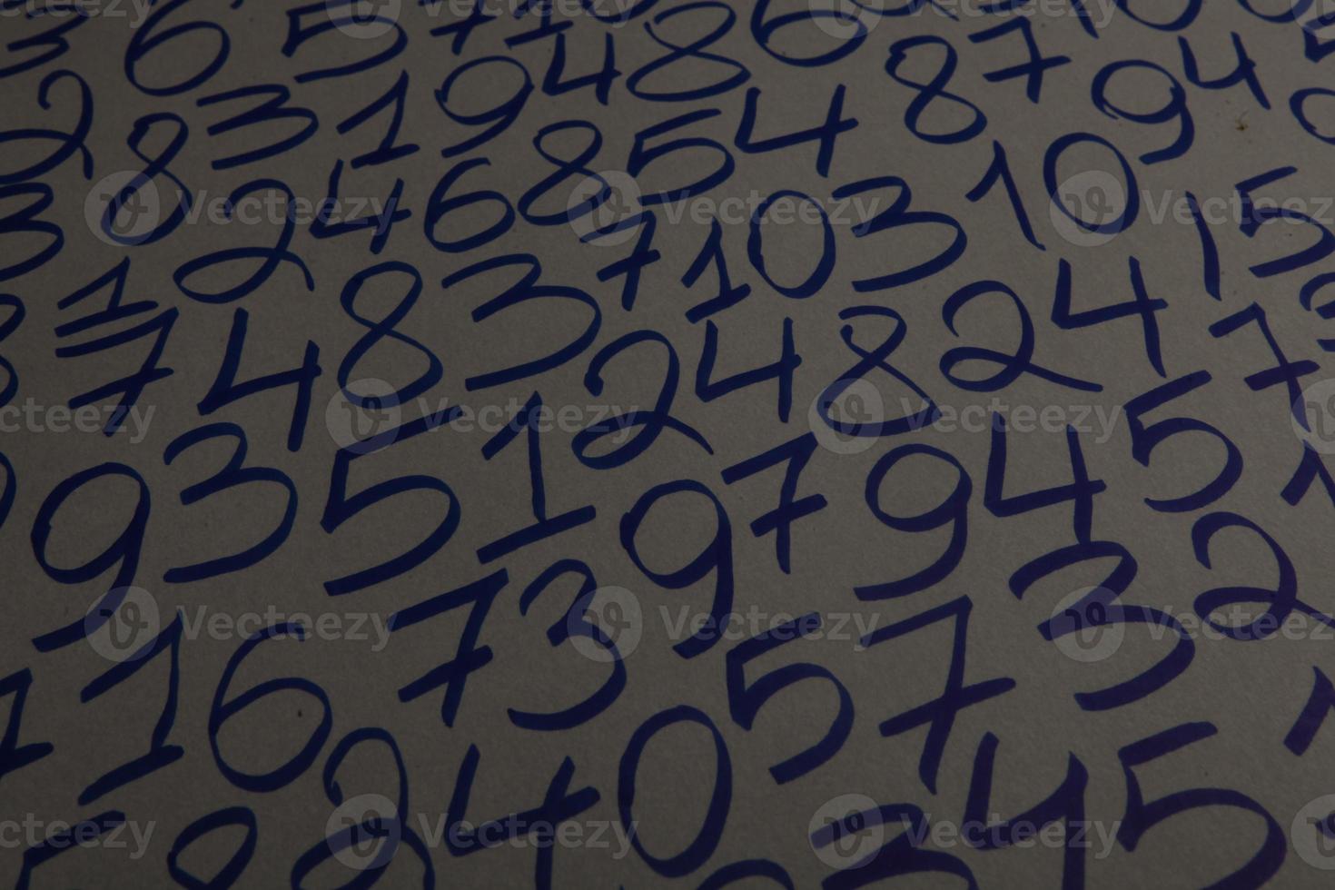 Colorful wooden numbers background. Numbers texture abstraction. Global economy crisis concept. Finance data pattern. photo