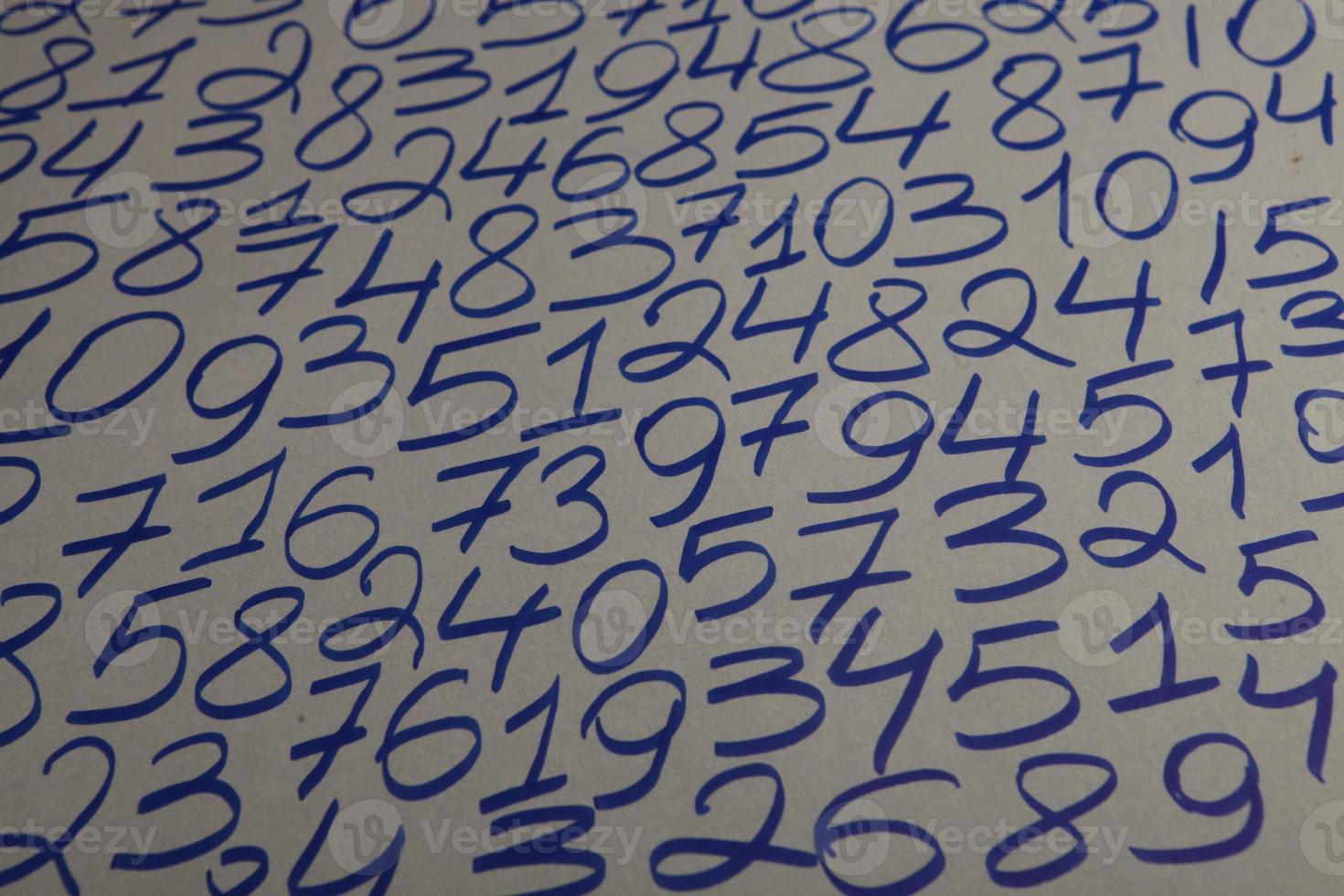 Colorful wooden numbers background. Numbers texture abstraction. Global economy crisis concept. Finance data pattern. photo