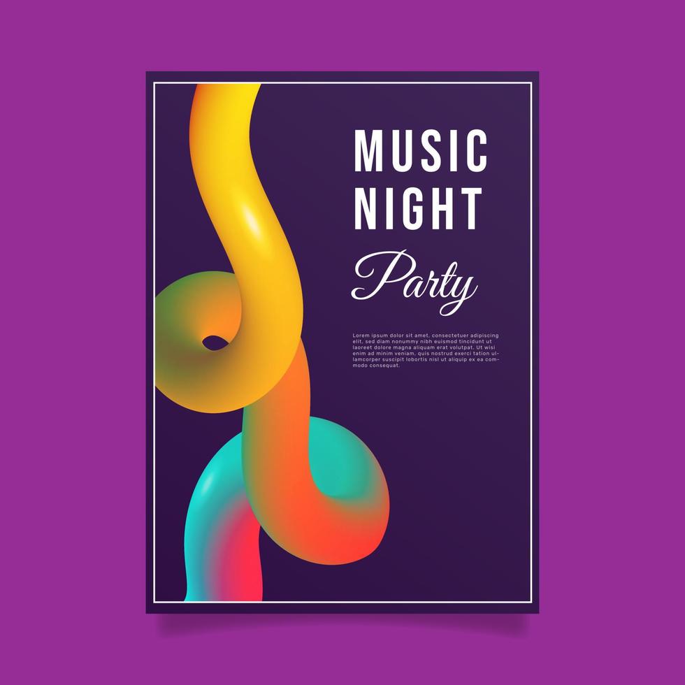 Gradient electronic music poster template. - Vector. vector