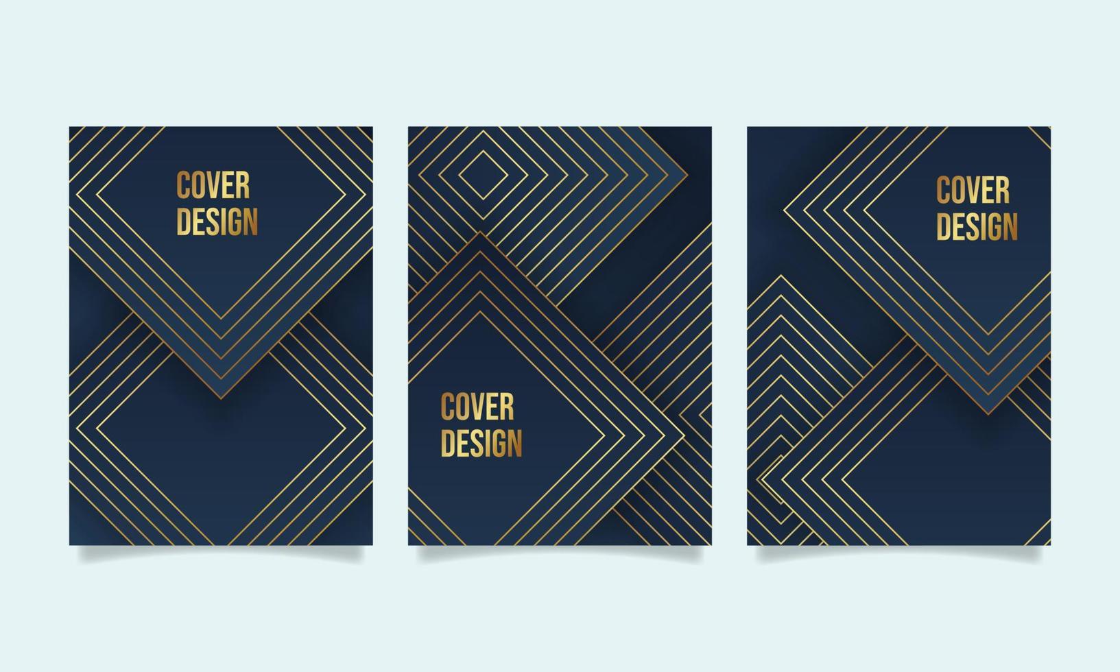 Dark cover with linear golden rectangular. - Vector. vector