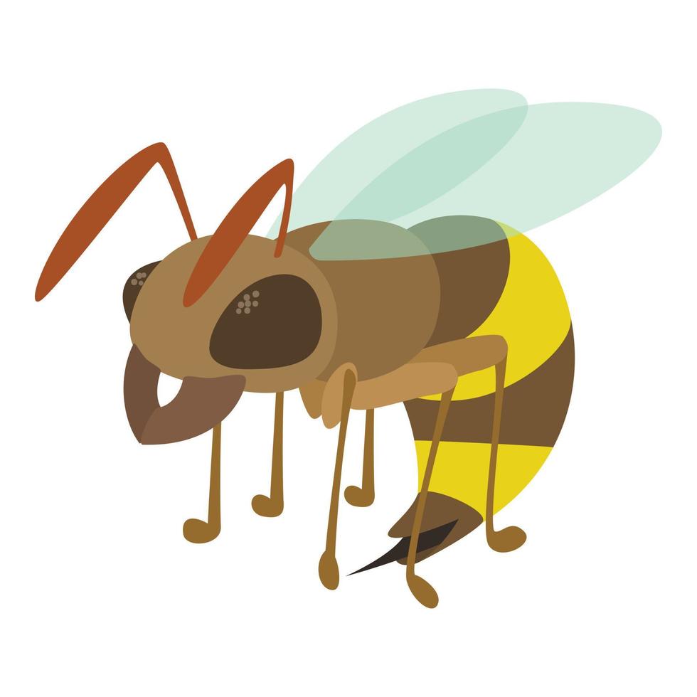 Wasp icon, cartoon style vector
