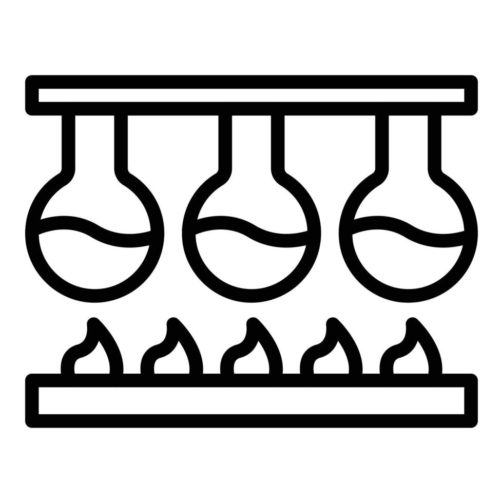 Chemical flask icon outline vector. Glass production vector