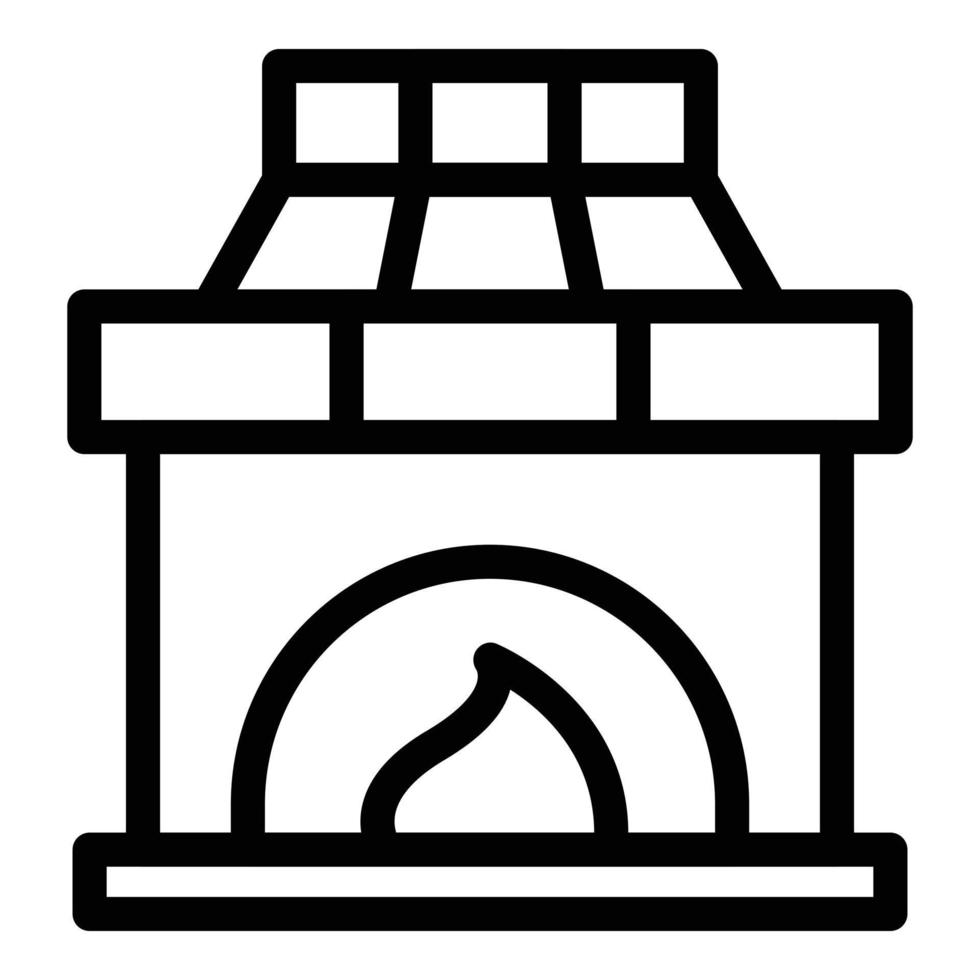 vector de contorno de icono de horno industrial. quema de gas