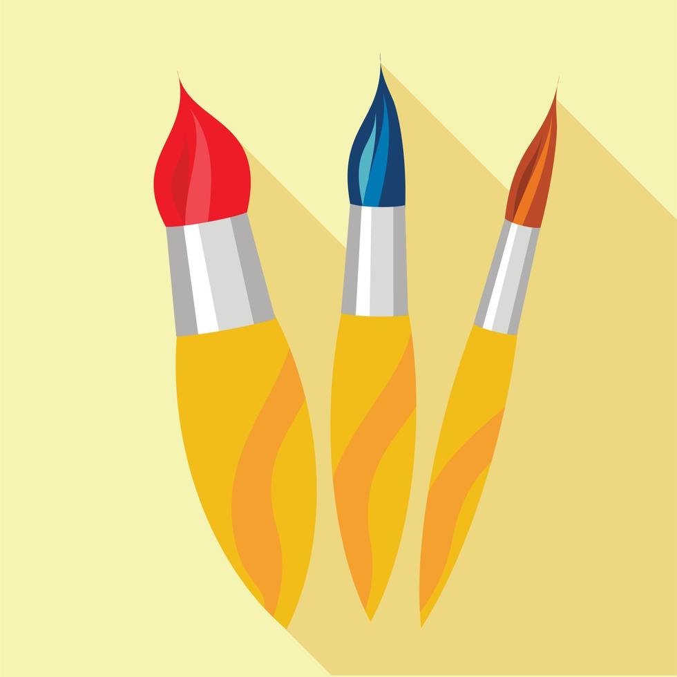 Drawing brushes icon, flat style vector