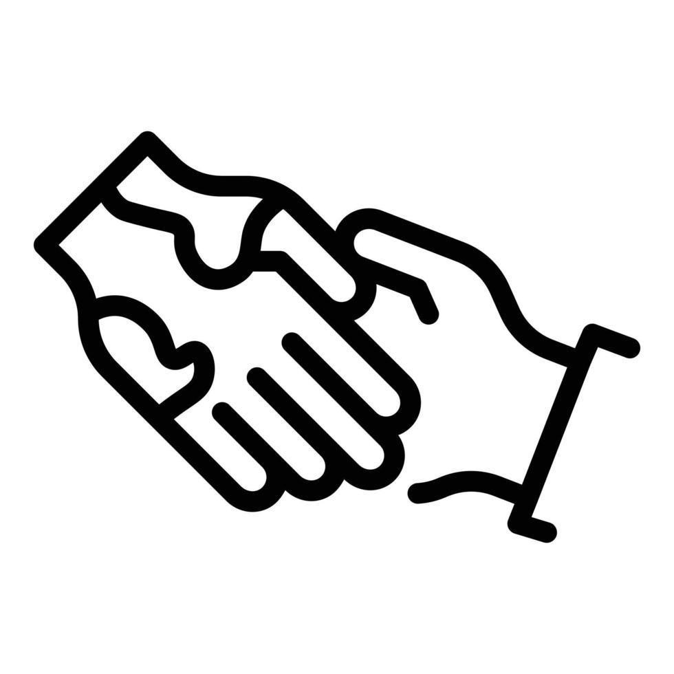 Skin handshake icon outline vector. Health doctor vector