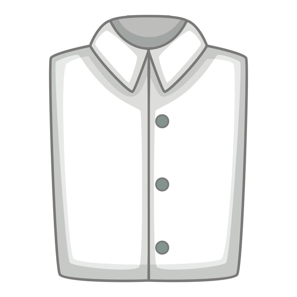 White folded shirt icon, cartoon style vector