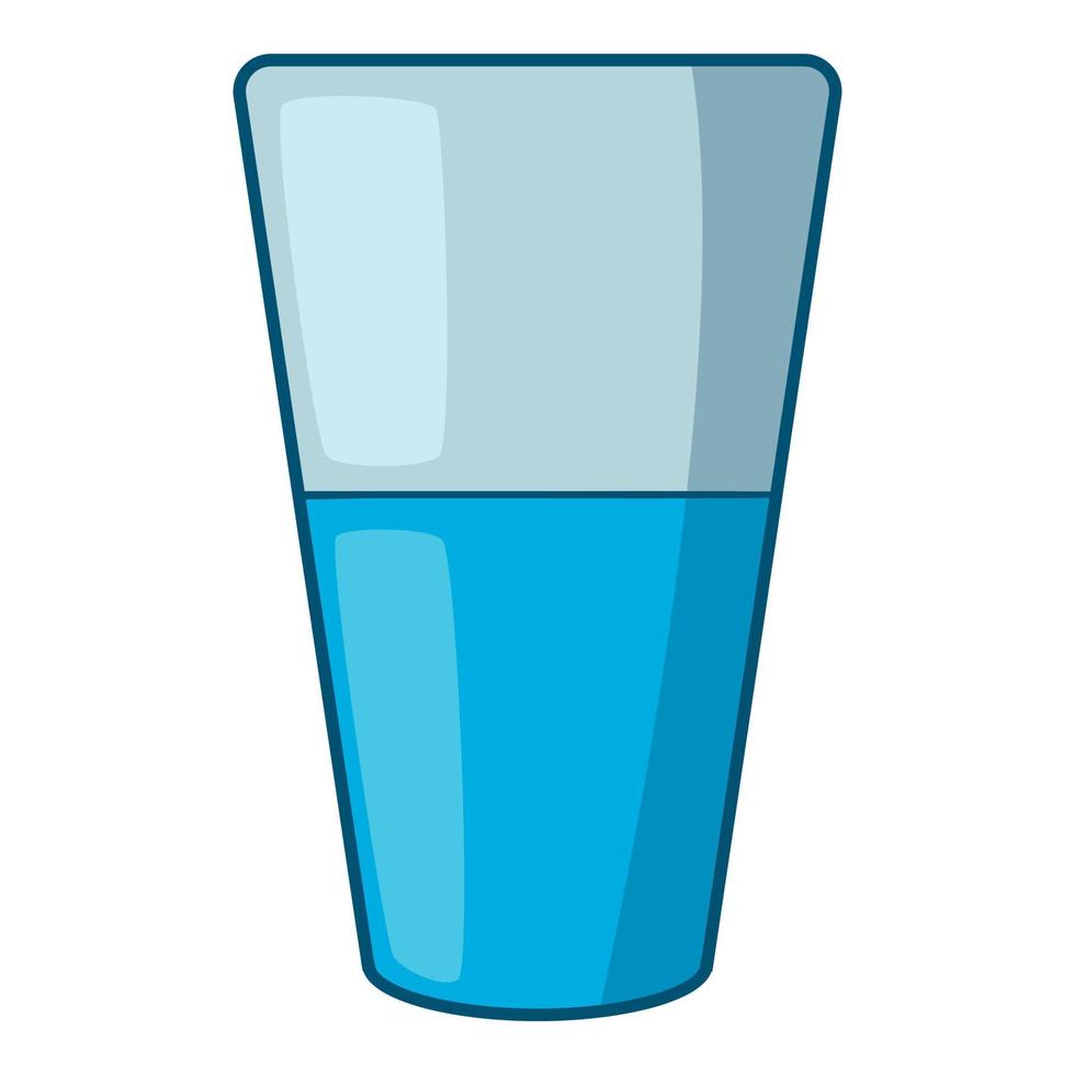 Glass of water icon, cartoon style vector