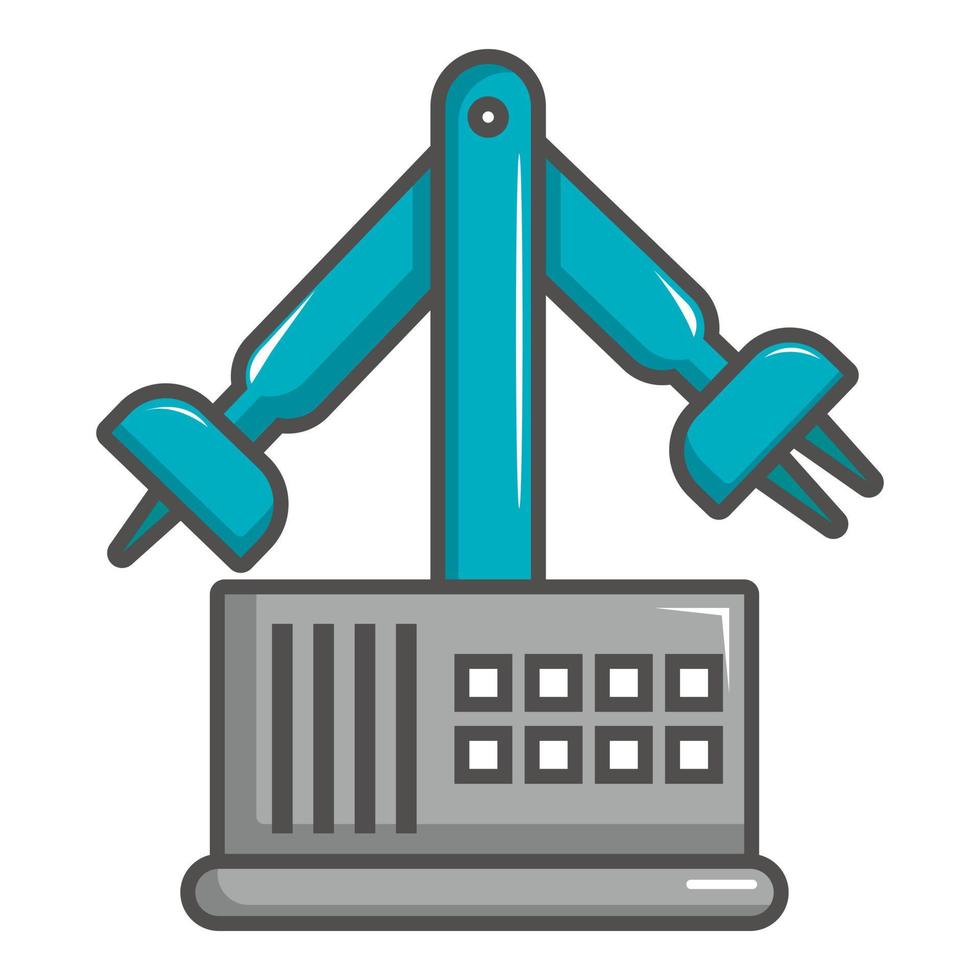 Robotic arm icon, cartoon style vector