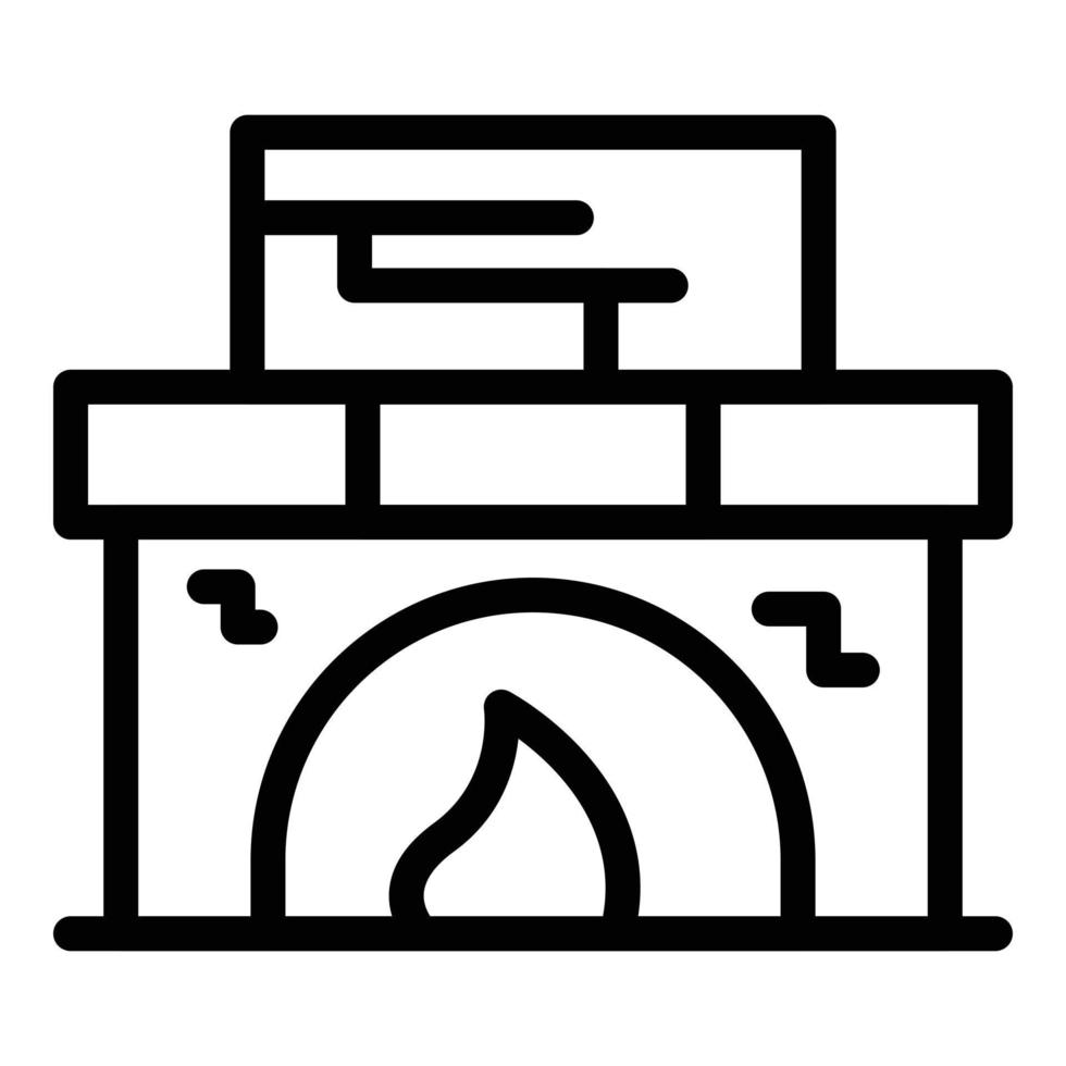 Fireplace icon outline vector. Furnace gas vector