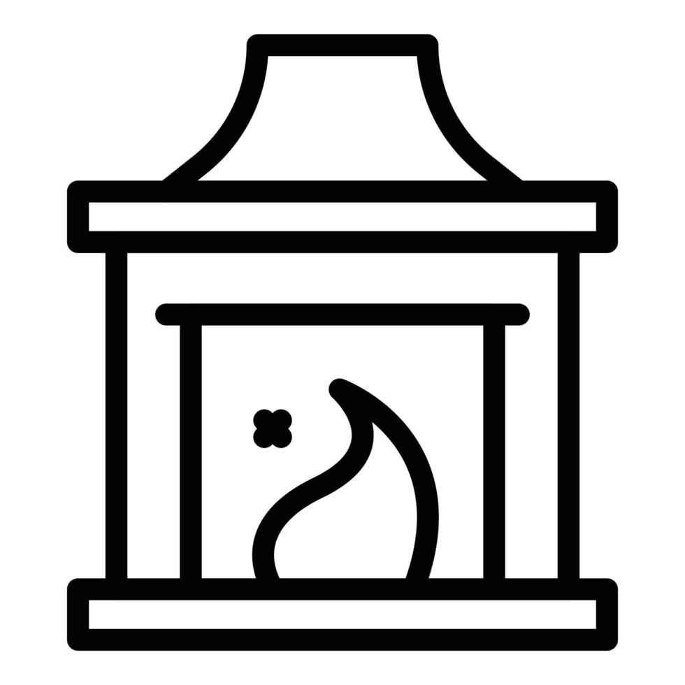 Fireplace icon outline vector. Wood stove vector