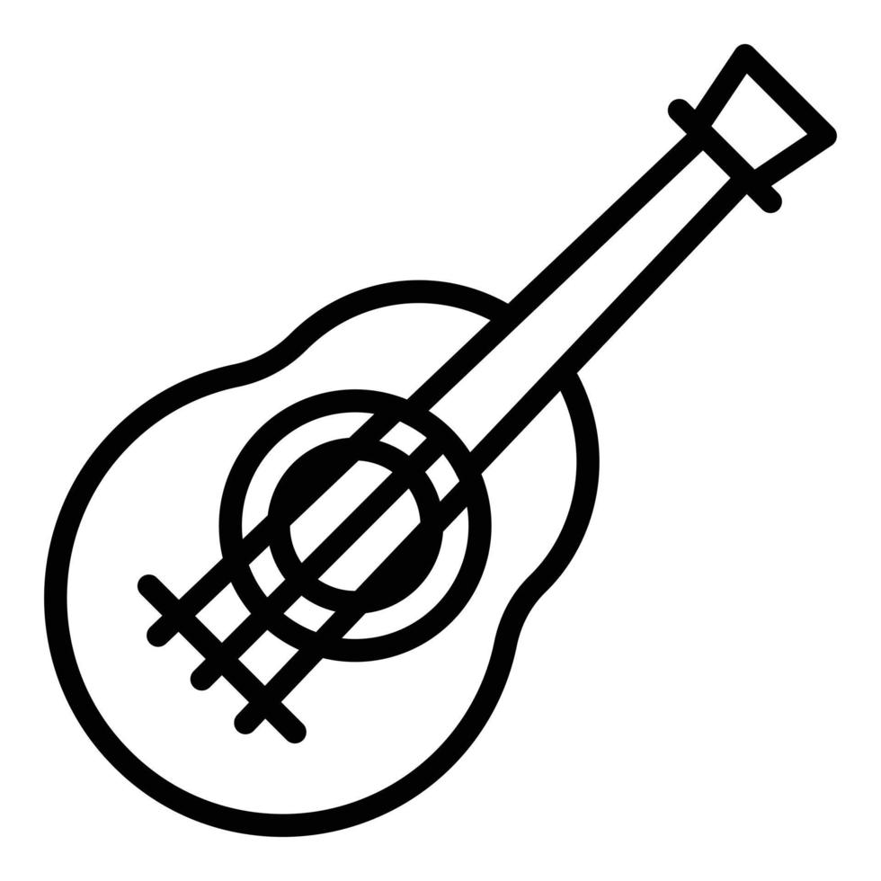 vector de contorno de icono de ukelele de hawaii. guitarra musical