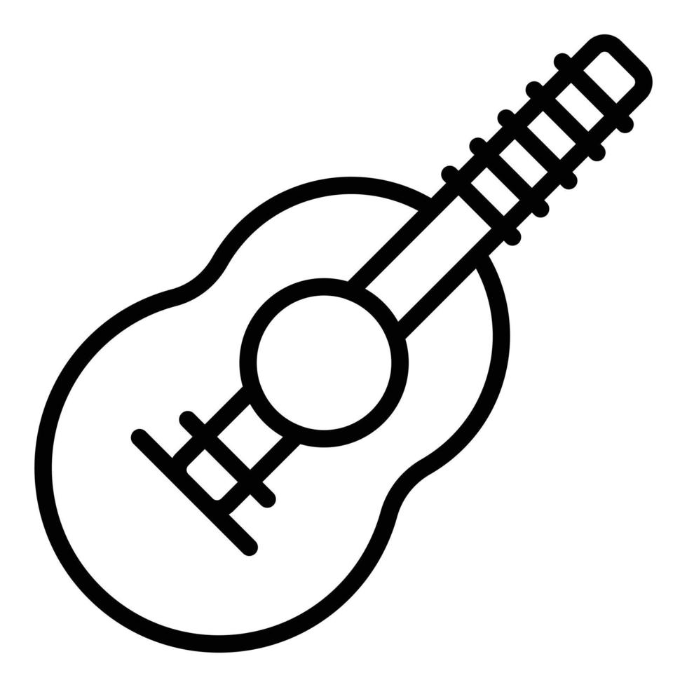 vector de contorno de icono de estilo ukelele. musica hawai