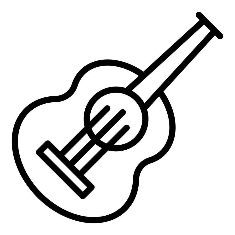 vector de contorno de icono de ukelele bajo. instrumento musical