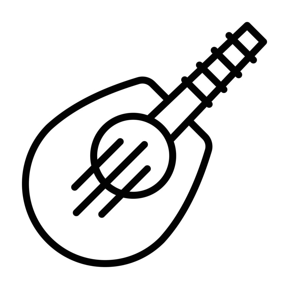 vector de contorno de icono de ukelele. guitarra hawaiana