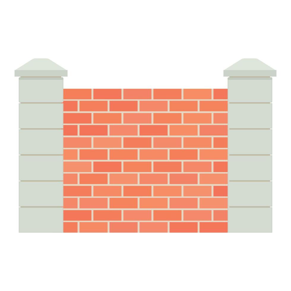 Brick fence icon, cartoon style icon vector