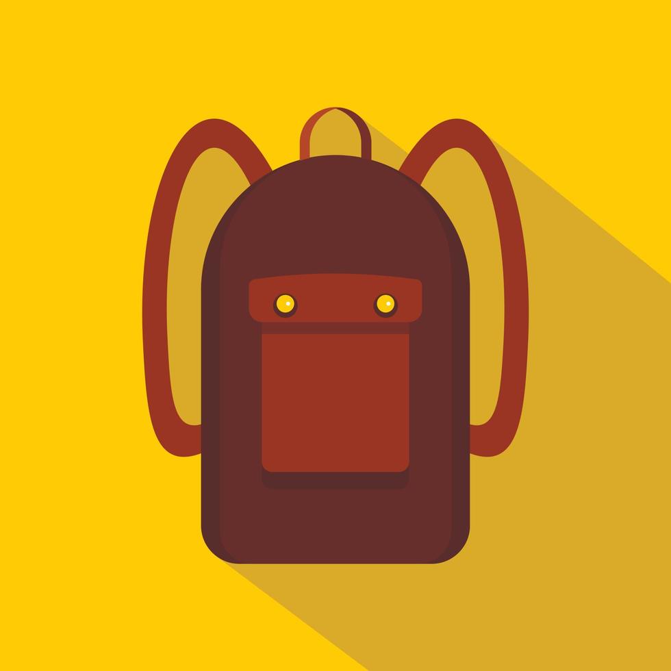 icono de mochila, estilo plano vector