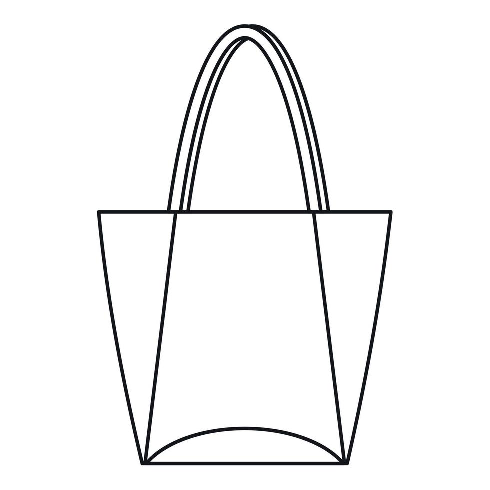 icono de bolsa grande, estilo de contorno vector