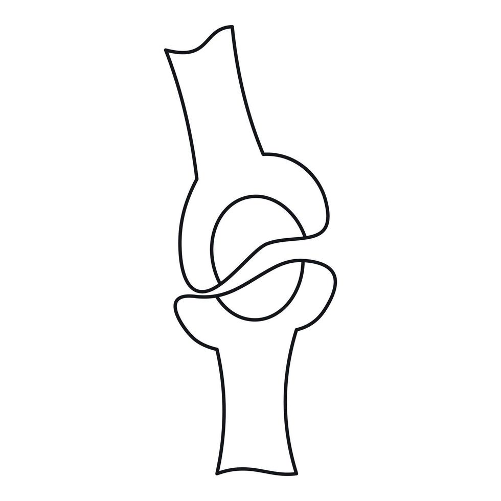 Knee joint icon, outline style vector