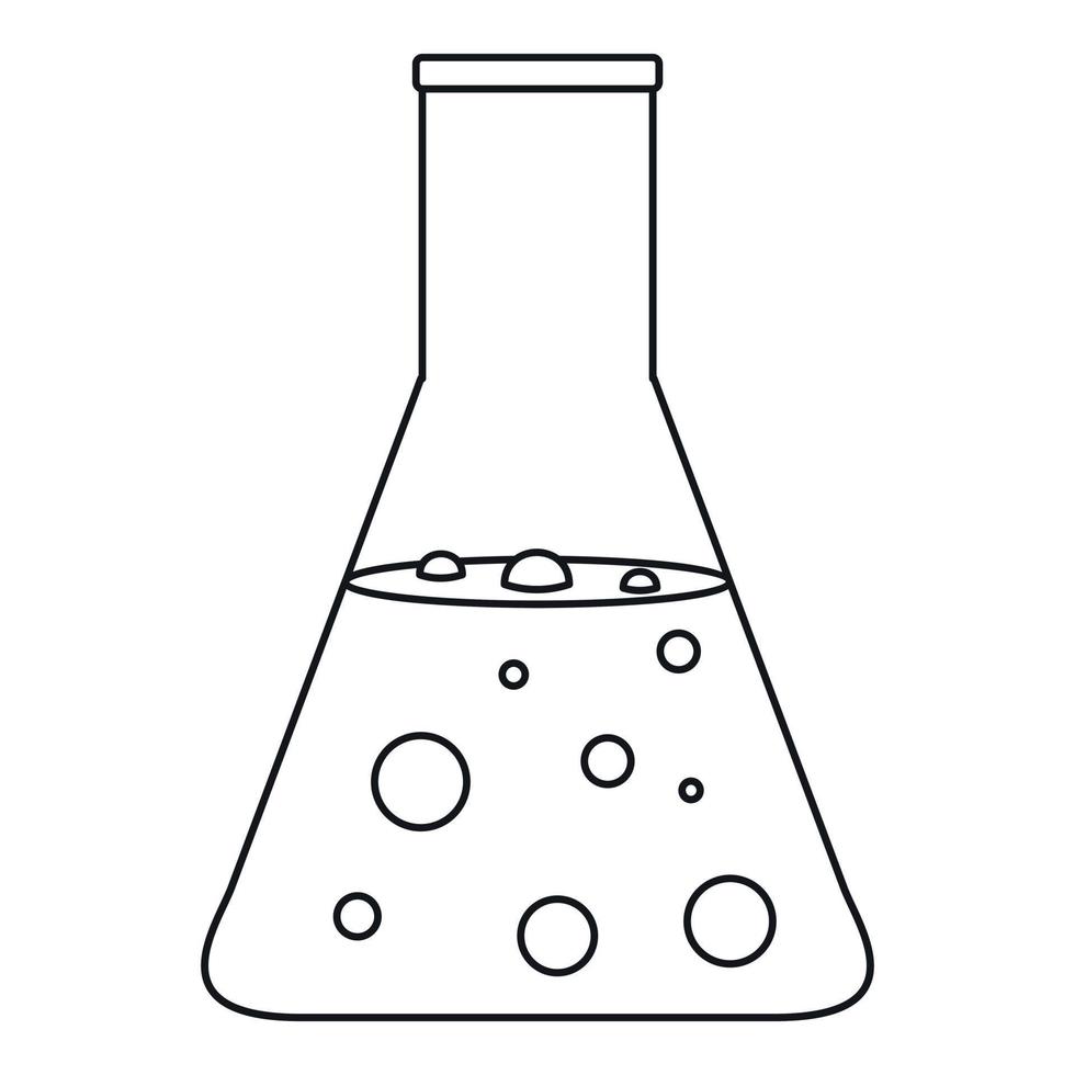 Chemical flask icon, outline style 15227926 Vector Art at Vecteezy