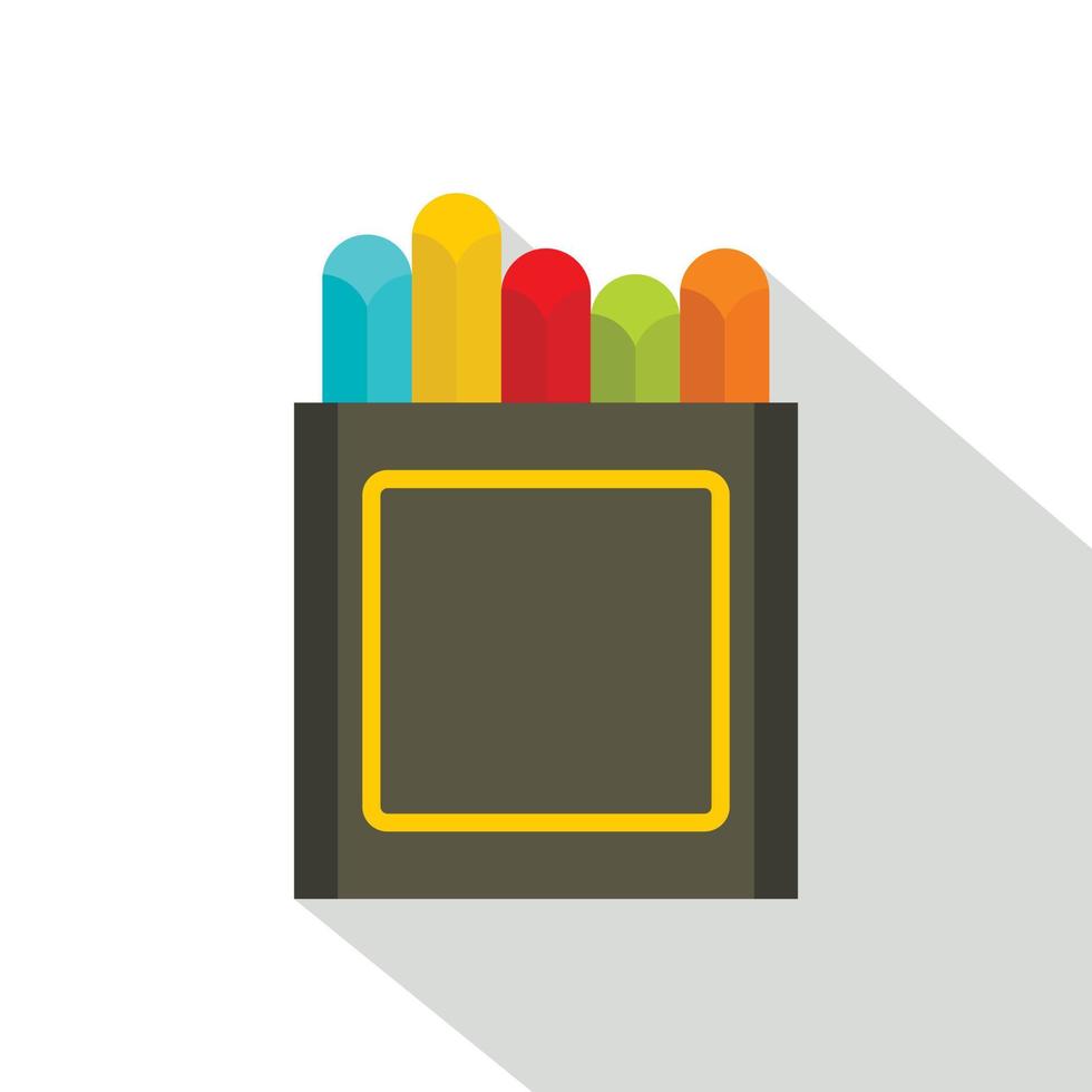 Crayons icon, flat style vector