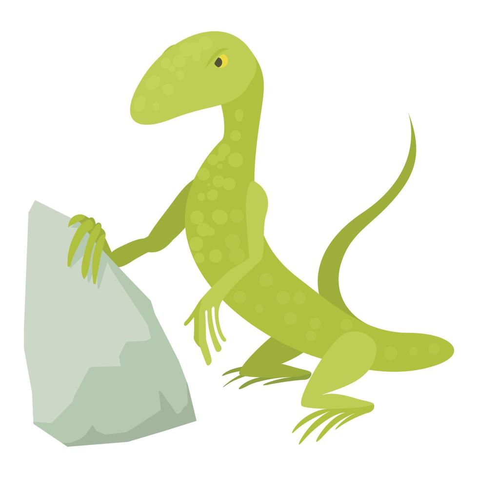 Standing lizard icon, cartoon style vector