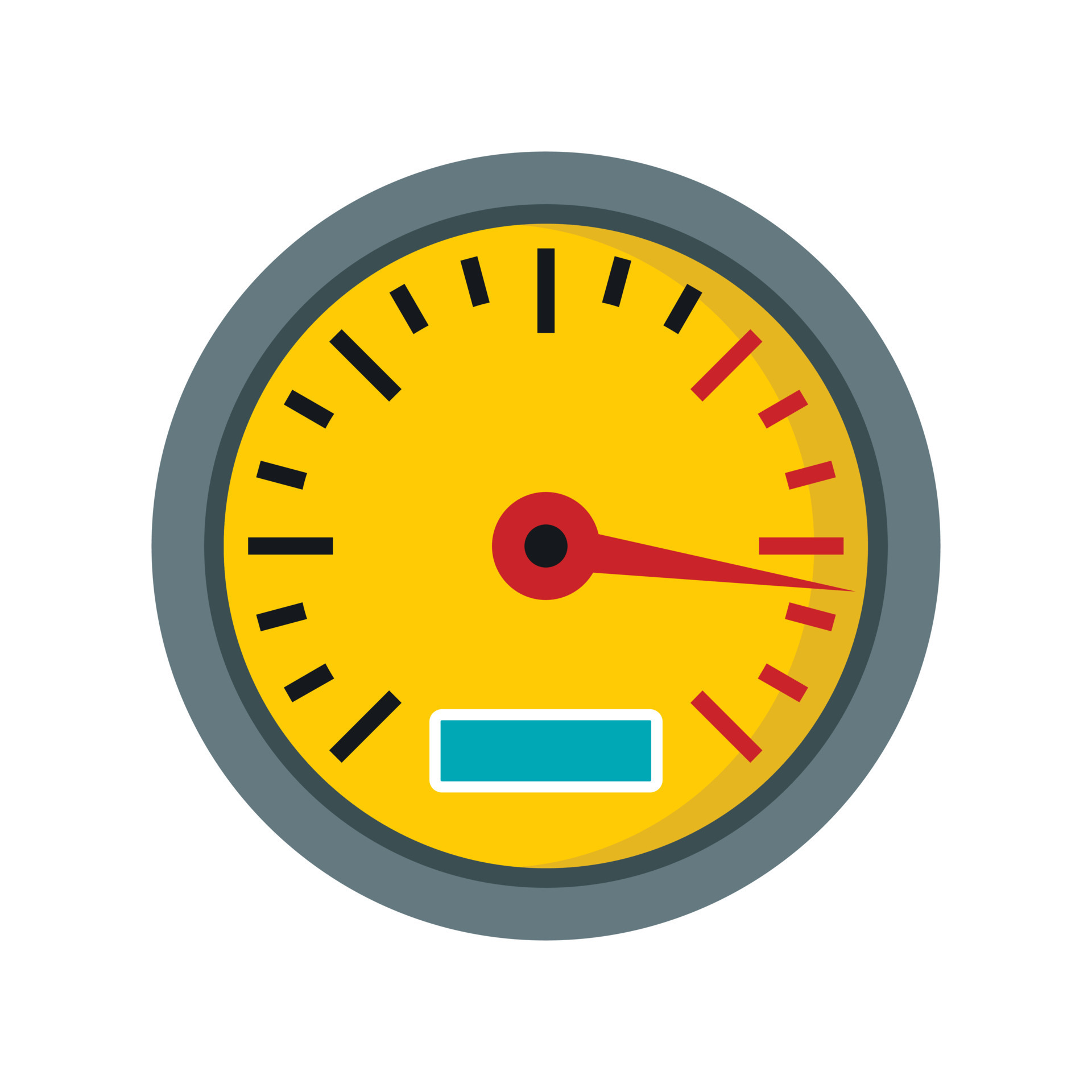 Yellow speedometer icon, flat style 15228041 Vector Art at Vecteezy