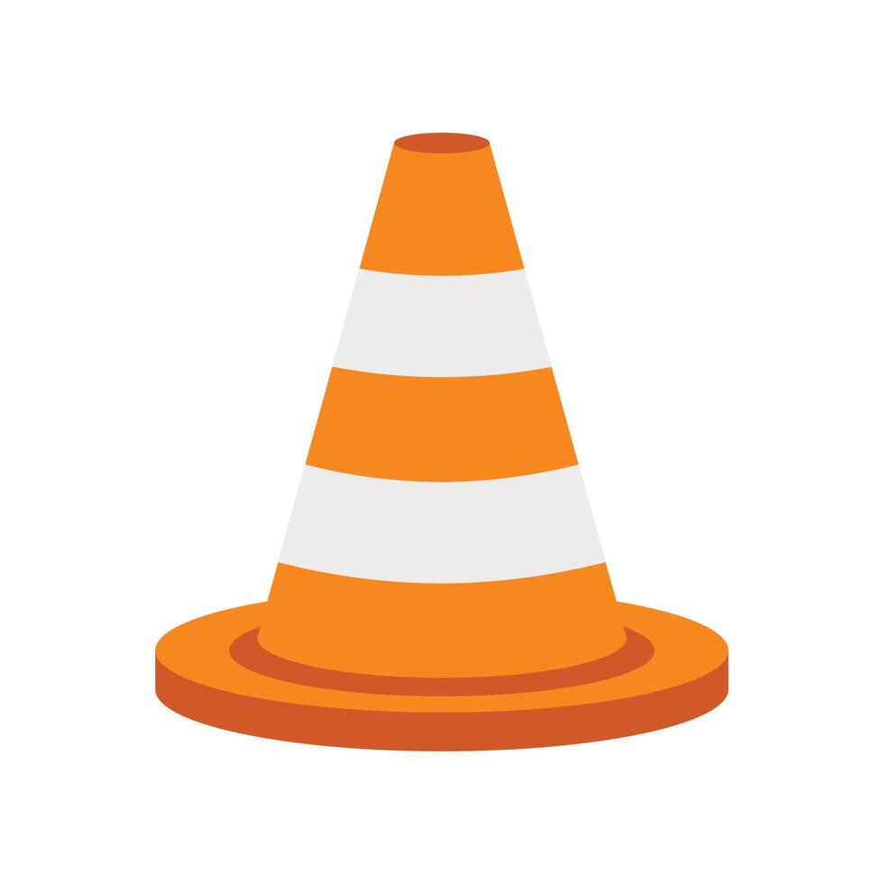 Traffic cone icon, flat style vector