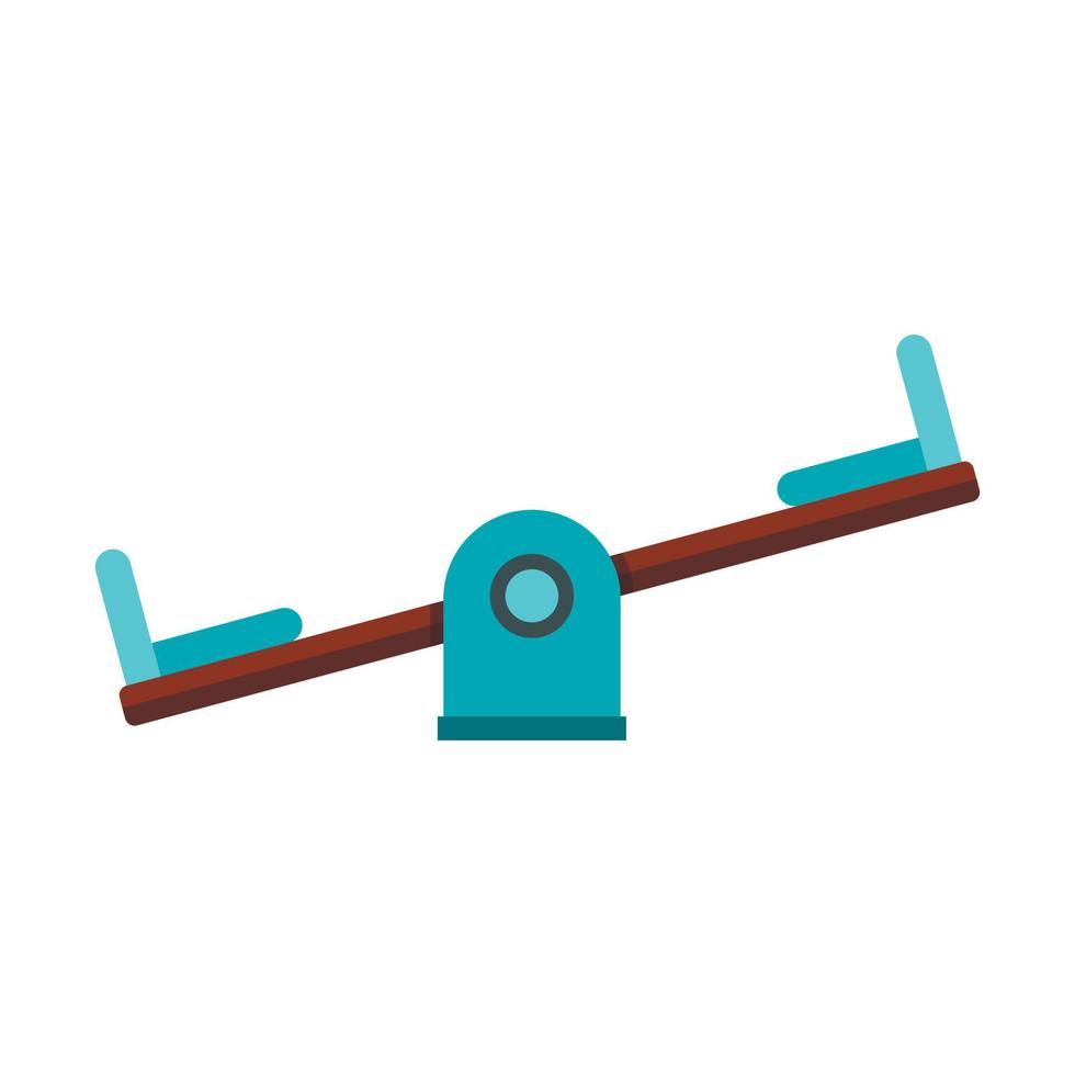 Seesaw on a playground icon, flat style vector