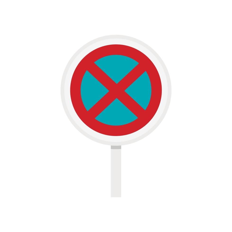 Clearway sign icon, flat style vector