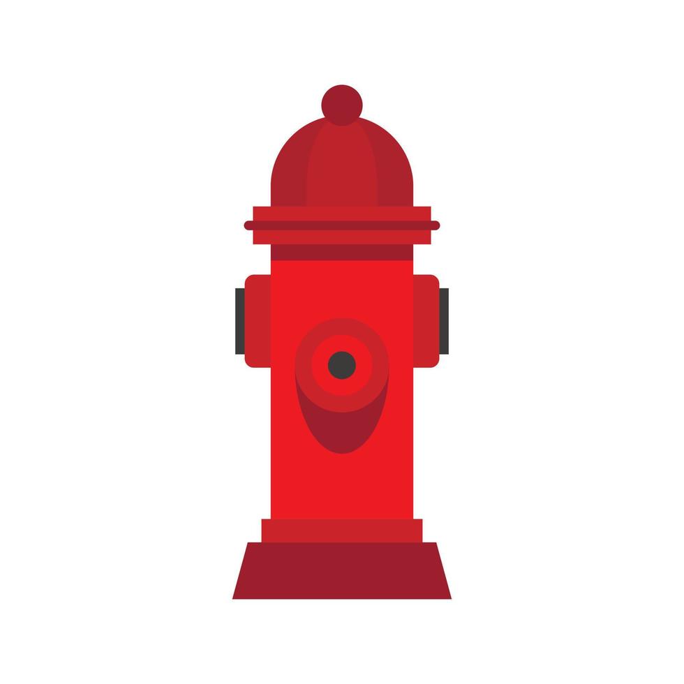 icono de hidrante rojo, estilo plano vector