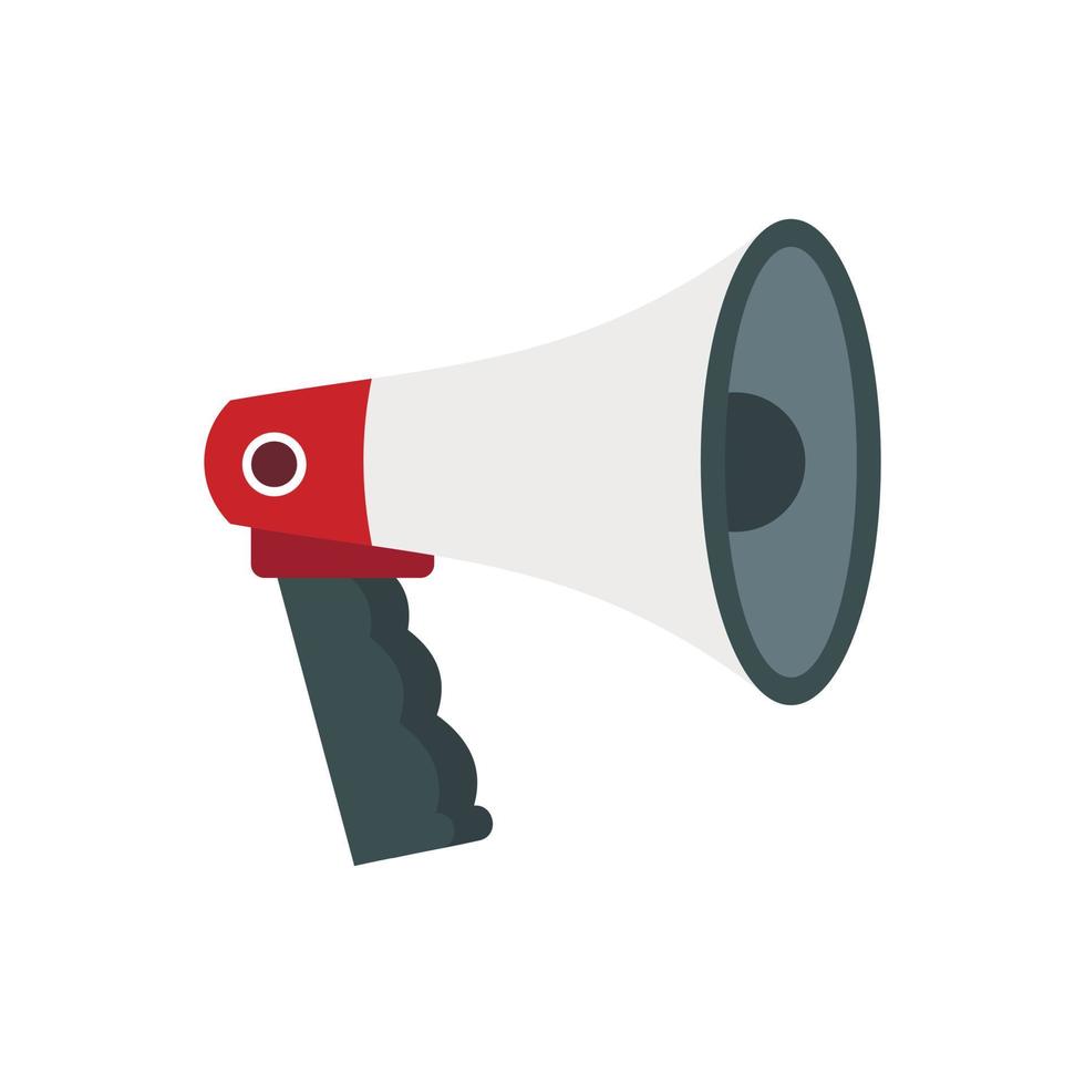 Red and white bullhorn public megaphone icon vector