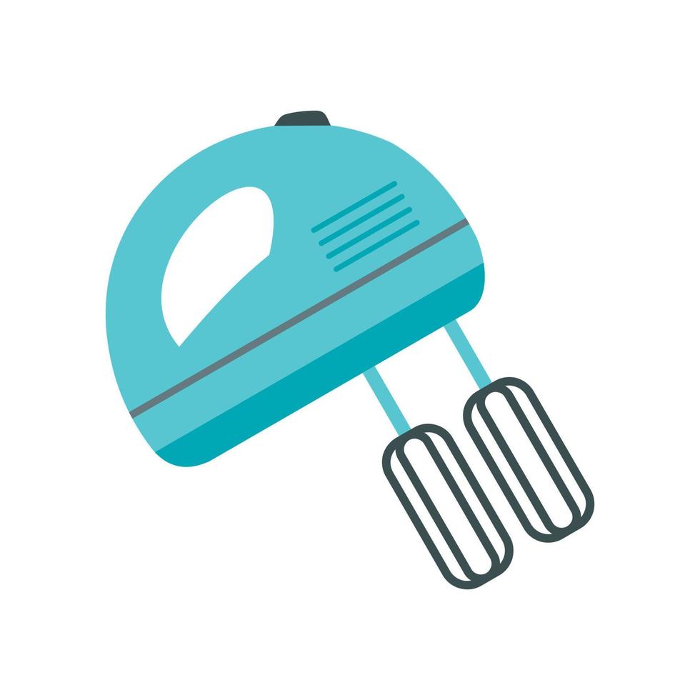 Blue electric mixer icon, flat style vector