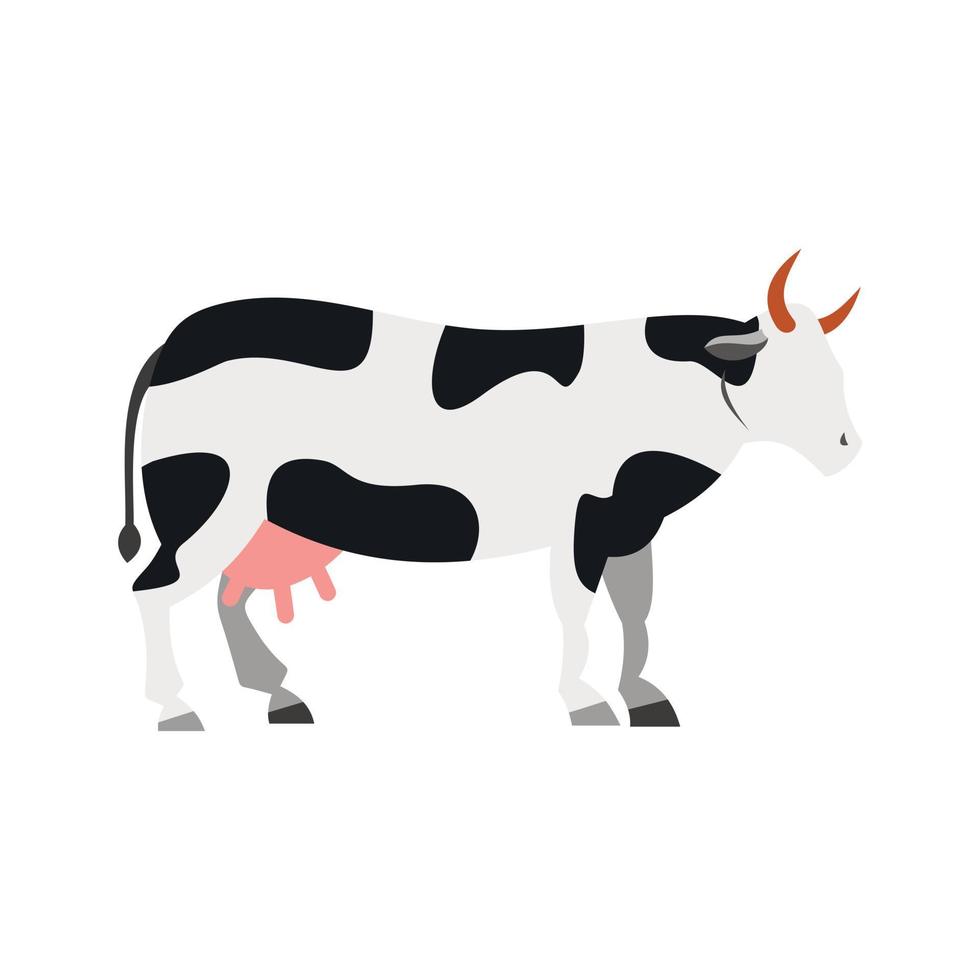 icono de vaca, estilo plano vector