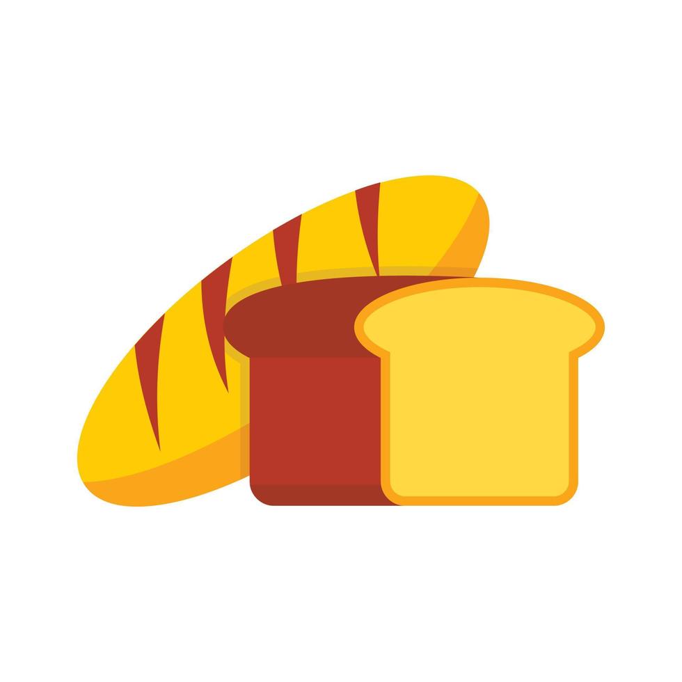 Fresh bread icon, flat style vector