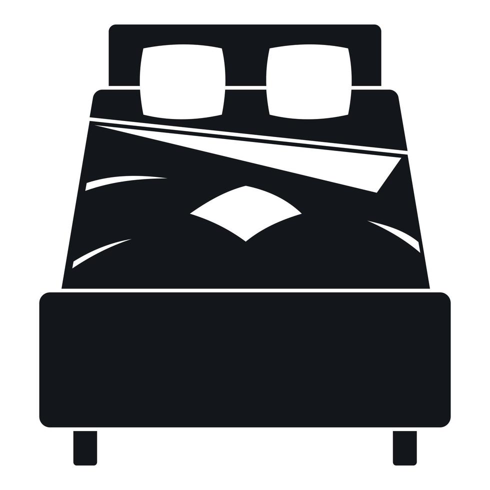 Bed icon, simple style vector