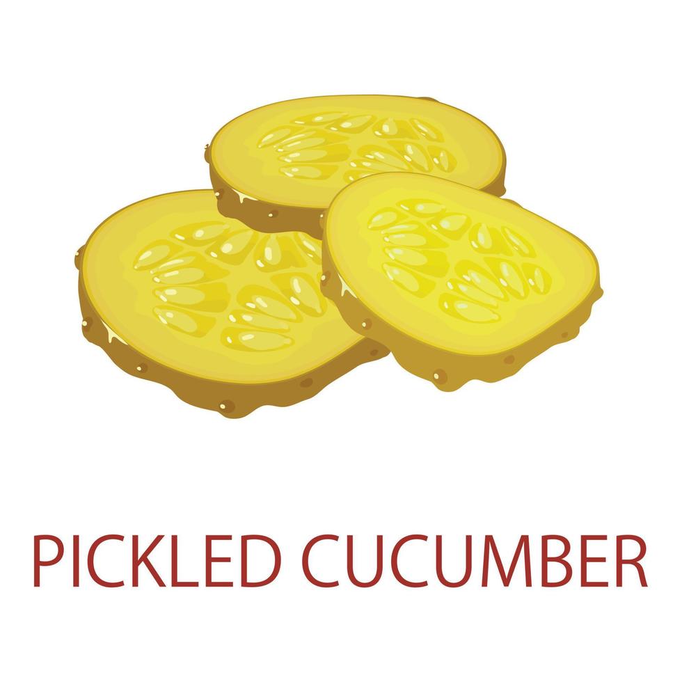 Pickled cucumber icon, isometric style vector
