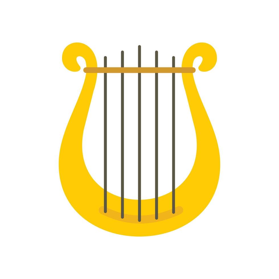 Harp icon, flat style vector