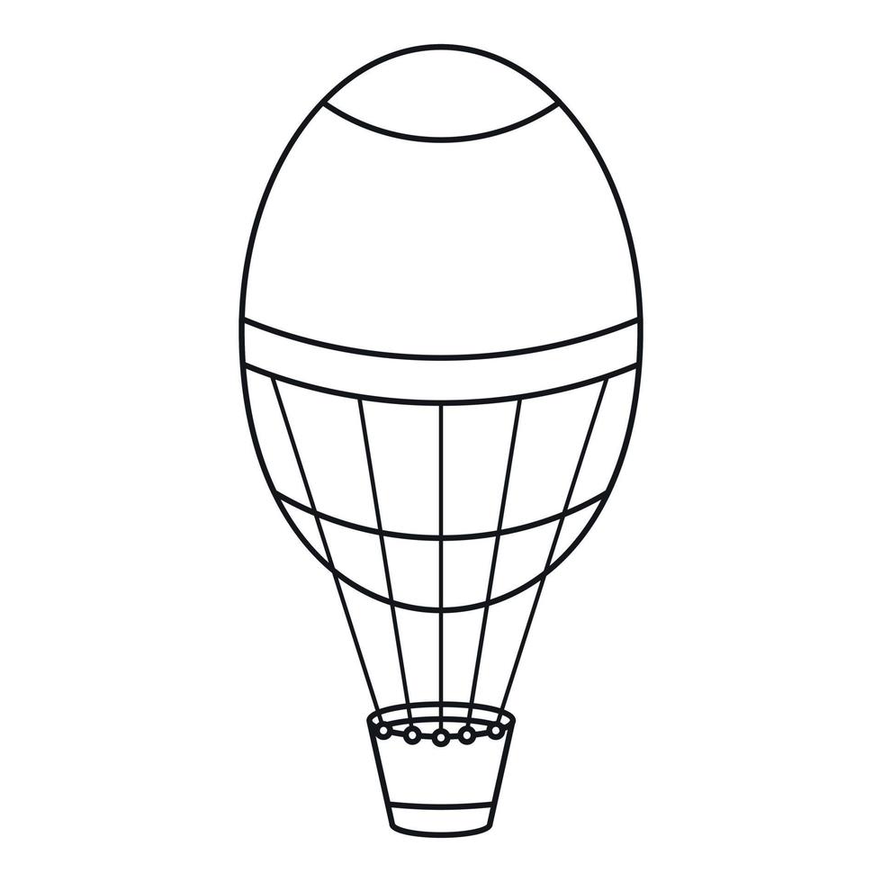 Air balloon icon, outline style vector