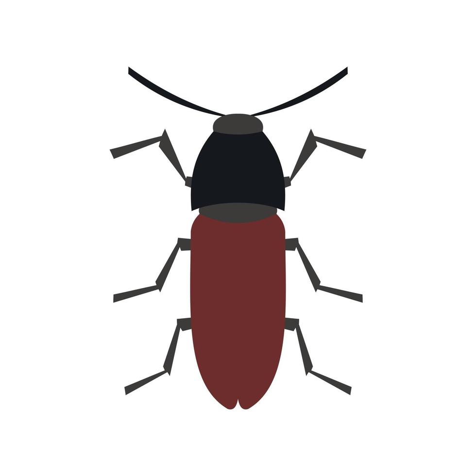 Brown bug icon, flat style vector