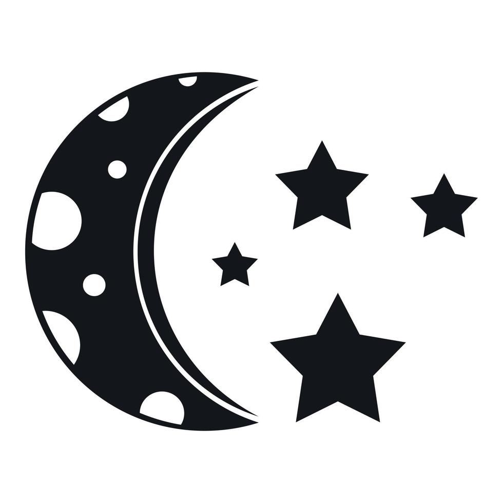 Starry night icon, simple style vector